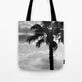 Palm Trees In Black And White Tote Bag