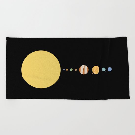 Minimal Solar System Beach Towel