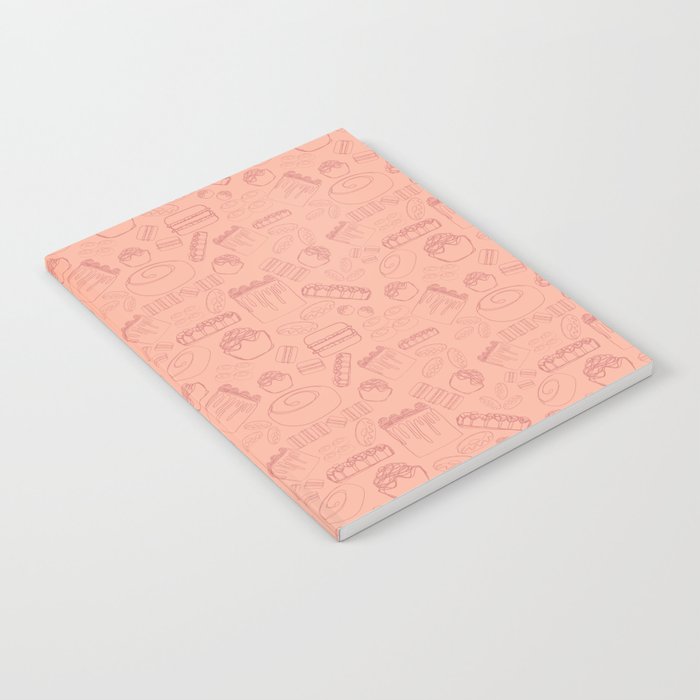 Bakery Goodness Pattern - Peach Notebook