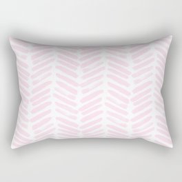 Handpainted Chevron pattern light pink stripes Rectangular Pillow
