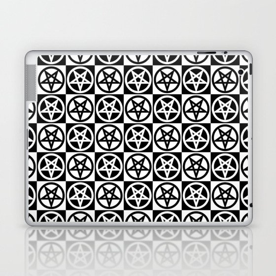 Pentagrams Pattern--Black & White Laptop & iPad Skin