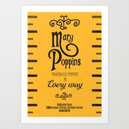 Mary Poppins poster, minimalist movie, Julie Andrews cult film, alternative affiche, Supercalifragi Art Print