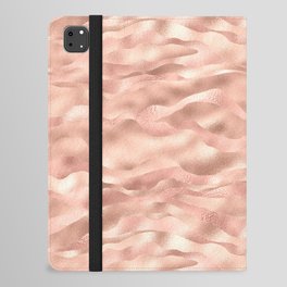 Glam Rose Gold Metallic Waves Texture iPad Folio Case