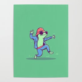 Hip Hop Dancing Frog Poster