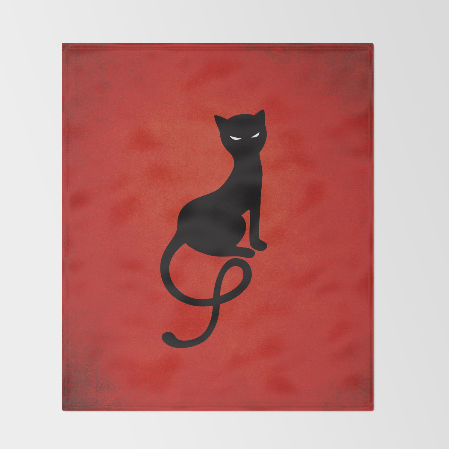 Red Gracious Evil Black Cat Throw Blanket By Borianagiormova