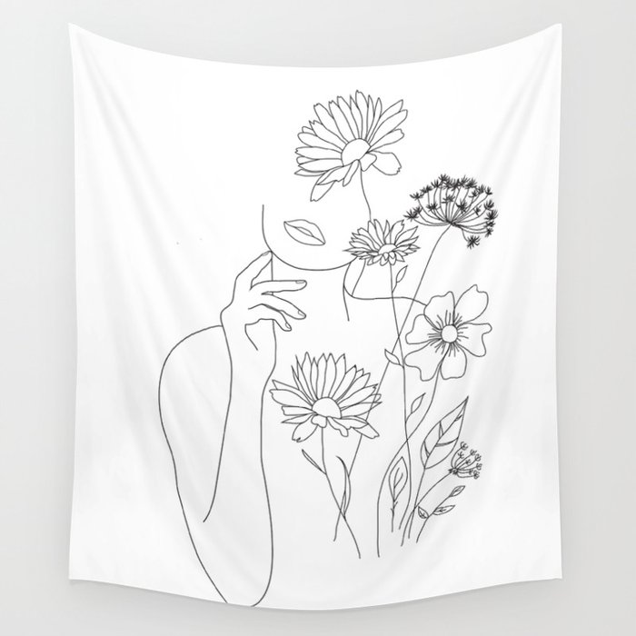 Line drawing tapestry top