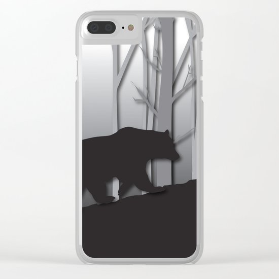 Walking Bear Clear iPhone Case