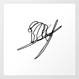 Skier Grabs :: Single Line Art Print