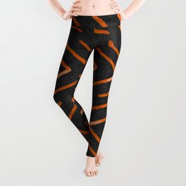 Orange ARROW , Mudcloth Arrow Design, Modern Design 1 Leggings