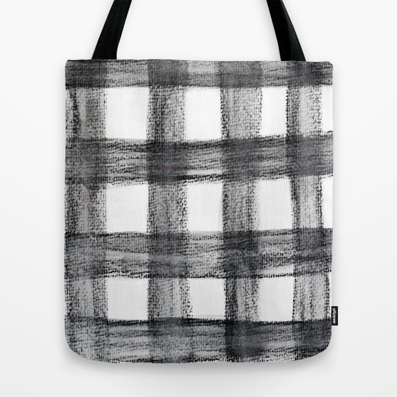 buffalo plaid tote bag