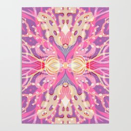 Beautiful folk botanical with pink vibes Poster