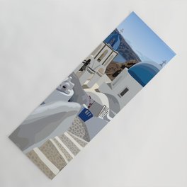 Santorini Travel illustration Yoga Mat