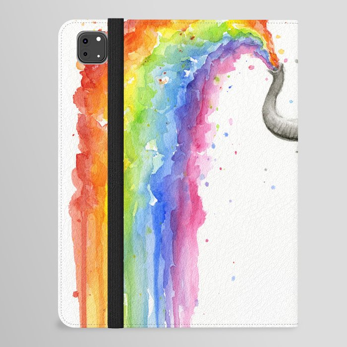 Baby Elephant Spraying Rainbow iPad Folio Case