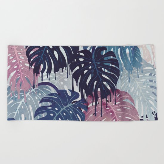 Monstera Melt Beach Towel