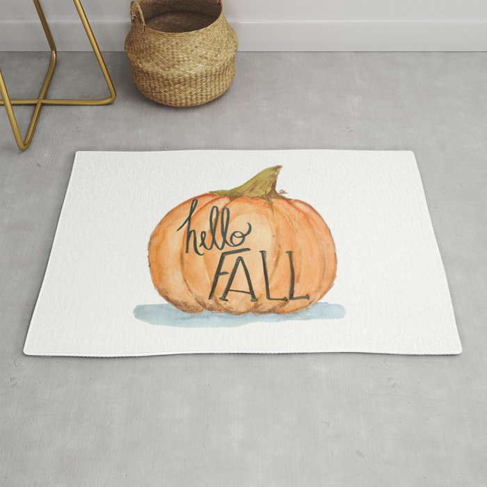 Hello fall pumpkin Rug