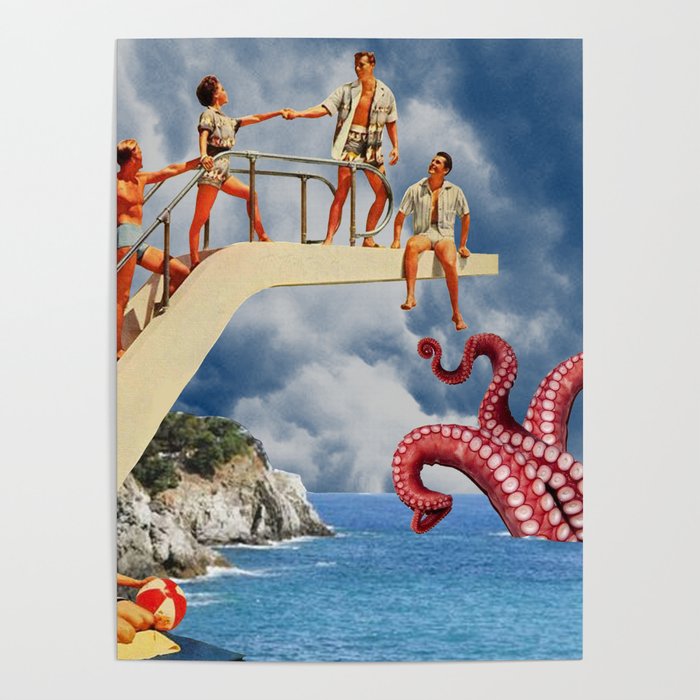 Dive In Sea Monster Poster