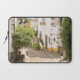 The White Village of Obidos | Travel Photography in Color in Portugal Art Print | Streets of Europe Laptop Sleeve