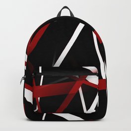 Seamless Red and White Stripes on A Black Background Backpack