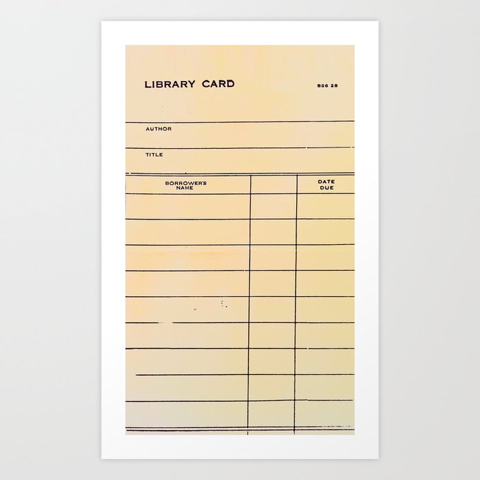 Library Card BSS 28 Art Print