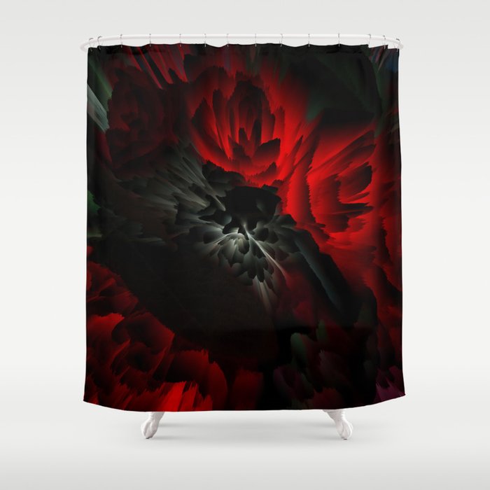 black and red rose Shower Curtain