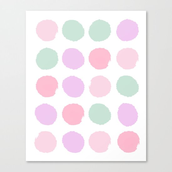 Dots pastels modern minimal dorm college office minimalist decor Canvas Print