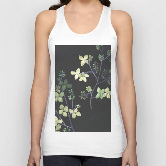 Olive Flowers Unisex Tank Top