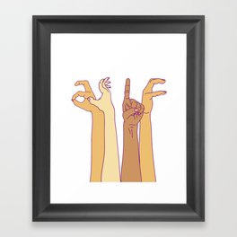 AS IF - hand signs Framed Art Print