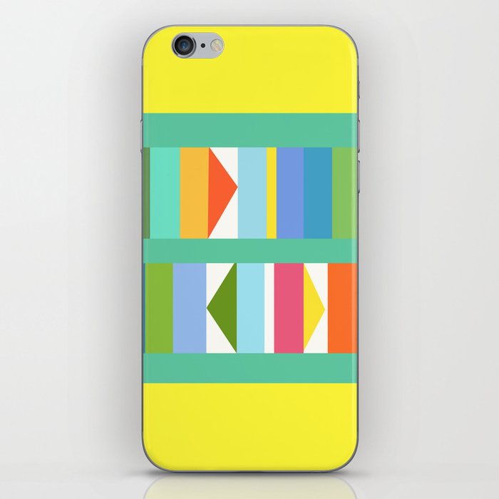 Colorful Triangles & Stripes on Yellow iPhone Skin