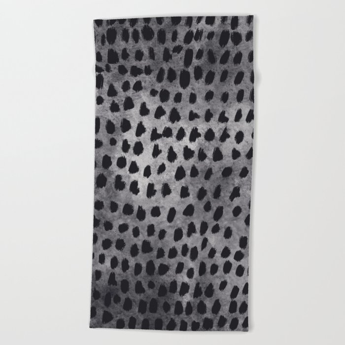 Brushstrokes polka dot abstract pattern Beach Towel