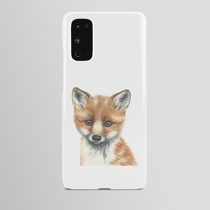 Fox watercolor drawing Android Case