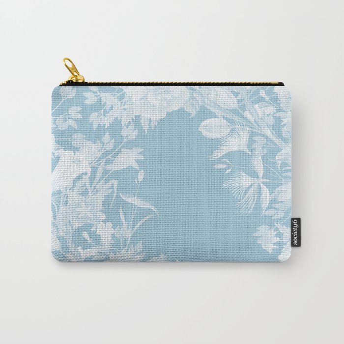Stardust Crystal Blue Floral Motif Carry-All Pouch
