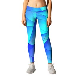 Abstract celestial pattern of blue and luminous plates of triangles and irregularly shaped lines. Leggings | Light, Chaotic, Crack, Polygon, Geometry, Triangle, Shatter, Crystal, Glassy, Grey 