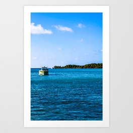 Boat Sailing Caribbean Ocean (Puerto Rico) Art Print