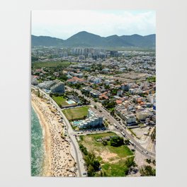 Brazil Photography - Crowded Beach By The City Poster