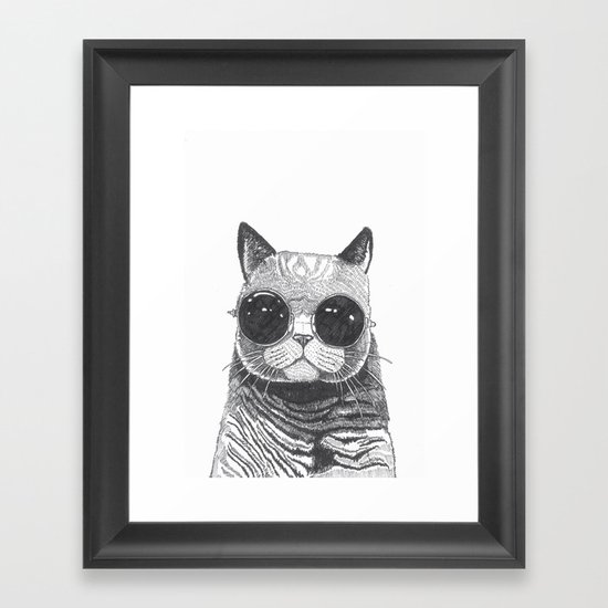 cool cat Framed Art Print