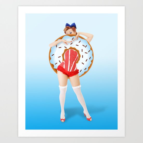 donuts woman Art Print