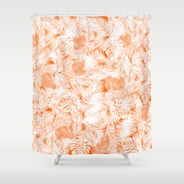 orange tropical leaves pattern Shower Curtain