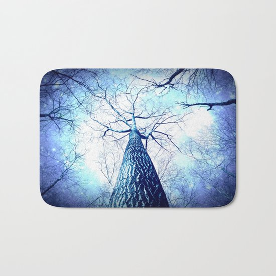 Winter's Coming : Wintry Trees Galaxy Skies Bath Mat