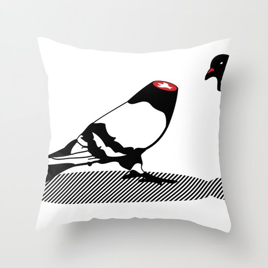Pigeon and head Throw Pillow
