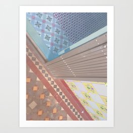 Hong Kong Shop Tiles Vintage Architectural Details Photography Art Print Art Print