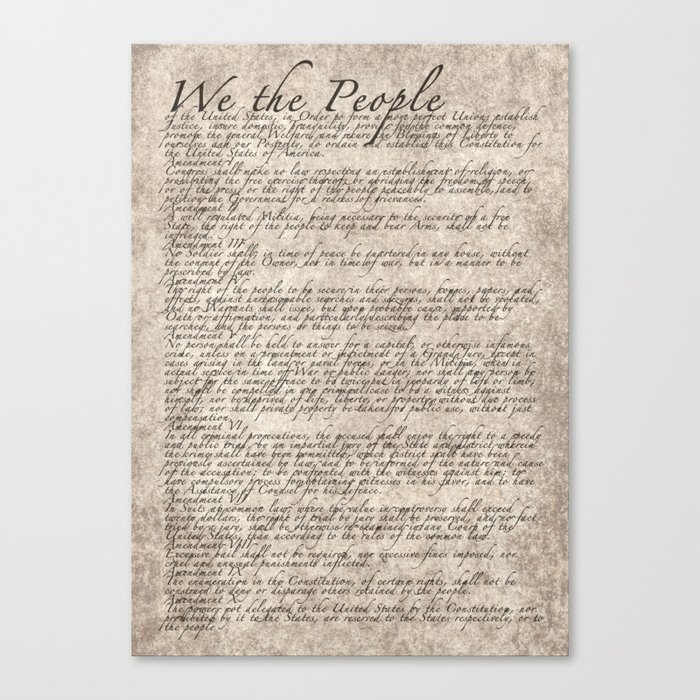 United States Bill of Rights (US Constitution) Canvas Print
