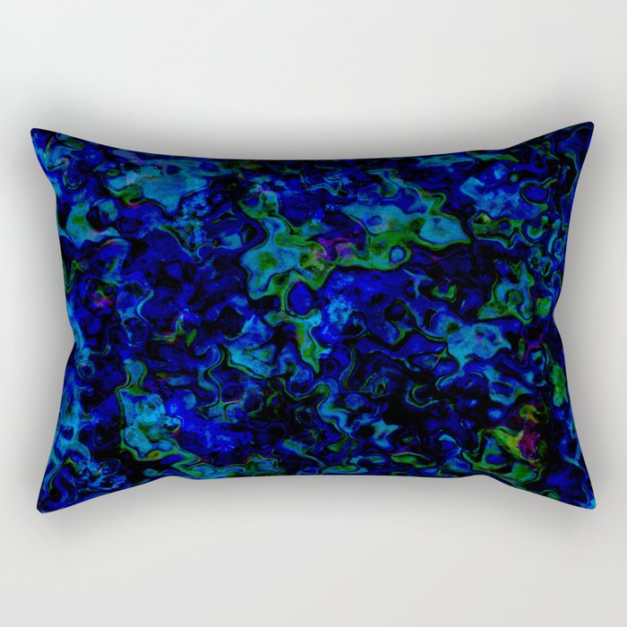Dark Blue and little green shapes Rectangular Pillow