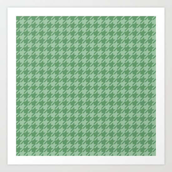 Mint Houndstooth Art Print