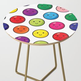 Rainbow Color Smiley Faces Side Table