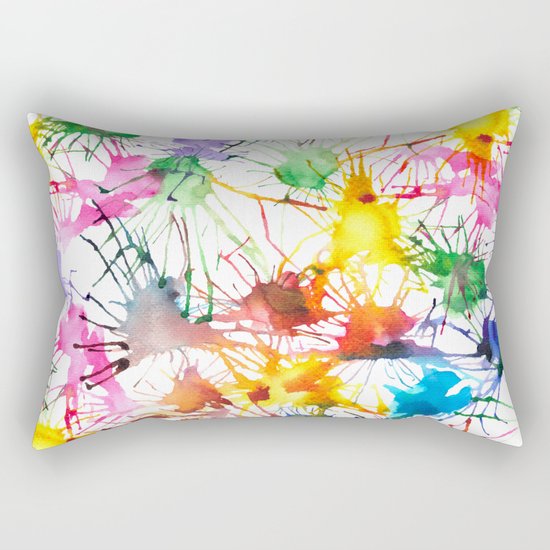 Watercolor Splashes Rectangular Pillow