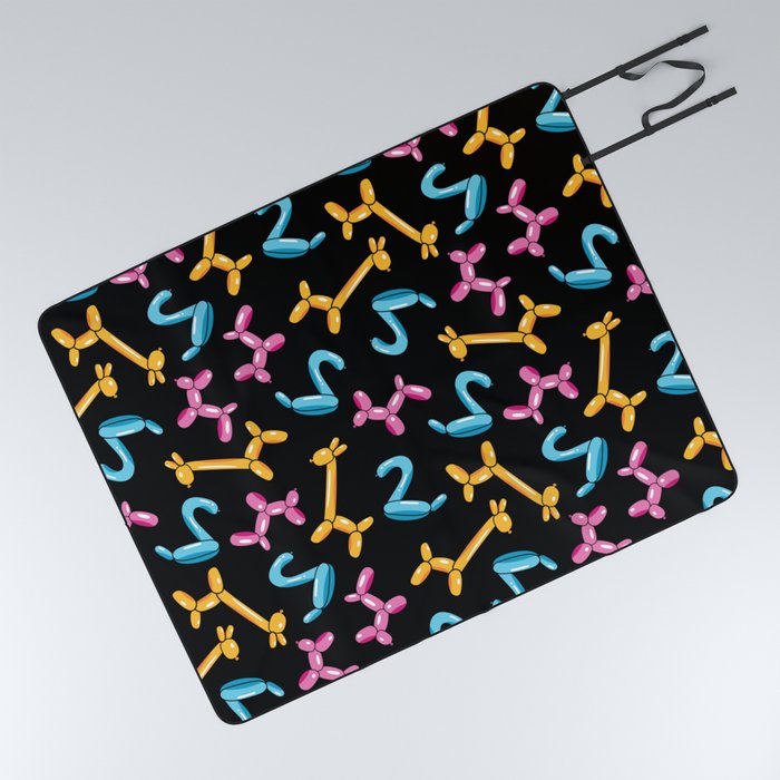 Balloon Animals Retro Repeating Pattern  Picnic Blanket