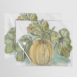 Antique Botanical Sketch Pumpkin Placemat