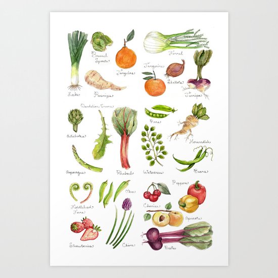 Calendar-January thru June Art Print