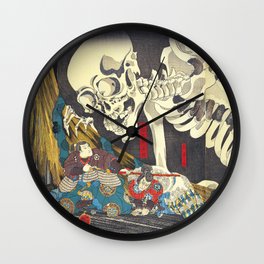  Takiyasha the Witch and the Skeleton Specter- Utagawa Kuniyoshi Wall Clock | Aerosol, Oil, Painting, Japaneseart, Pattern, Digital, Vintage, Japanese, Watercolor, Acrylic 