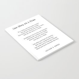 One Step At A Time - Lillian E Curtis Poem - Literature - Typewriter Print 1 Notebook
